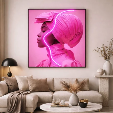 CUADRO LED PINK WOMAN Rosa - -