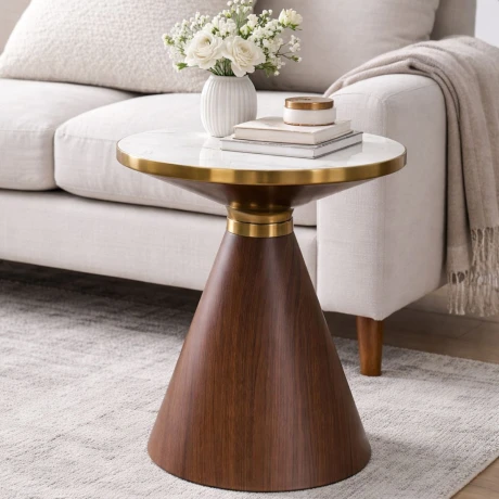 MESA AUXILIAR CONO CERAMIC Blanco - Small